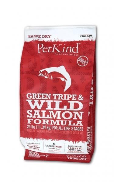 Petkind Tripe Dry Green Tripe and Wild Pacific Salmon Formula 25 lb bag
