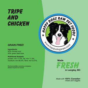 Happy Dogs Tripe with Chicken - 50/50.