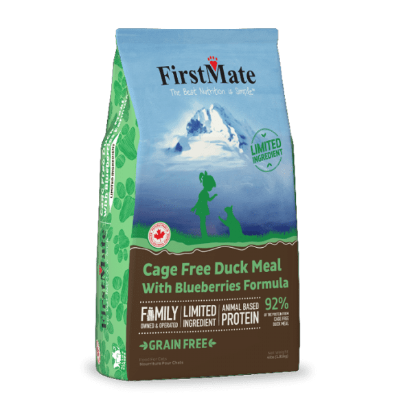 FirstMate's Cage Free Duck and Blueberries for Cats 10 lbs Naturally