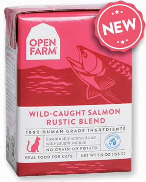 Open Farm Harvest Wild Caught Salmon Rustic Stew for Cats 12 x 5.5 oz Tetra Packs