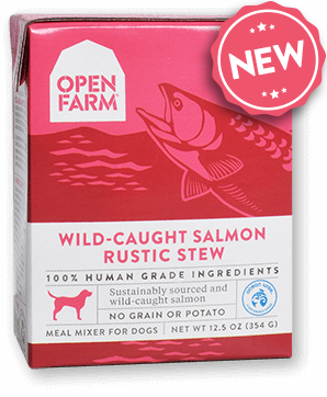 Open Farm Harvest Wild Caught Salmon Rustic Stew for Dogs 12 x 12.5 oz Tetra Packs