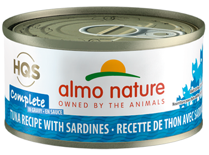 ALMO NATURE HQS COMPLETE CAT Tuna recipe with Sardines in Gravy 24 X 70 gram cans