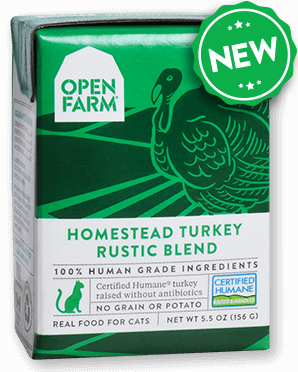 Open Farm Homestead Turkey Rustic Blend Stew for Cats 12 x 5.5 oz Tetra Packs